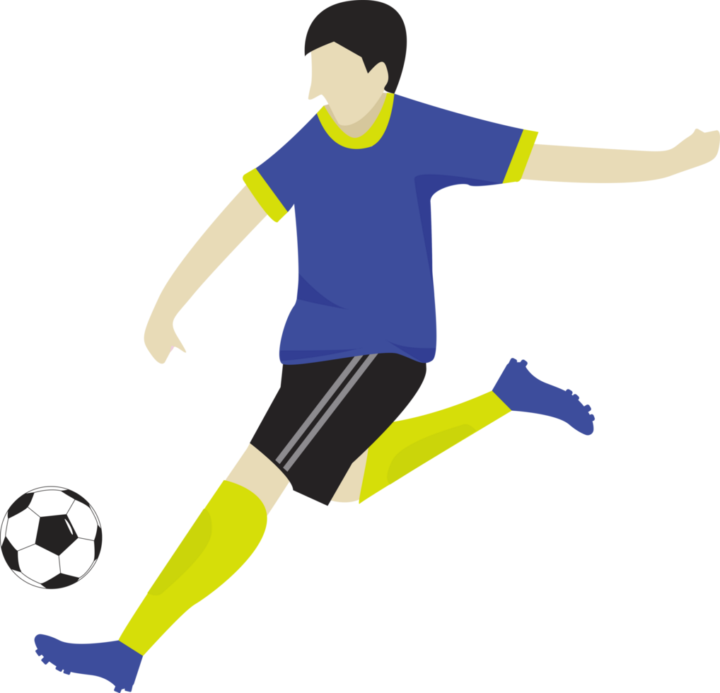 Football player kicking ball transparent background png