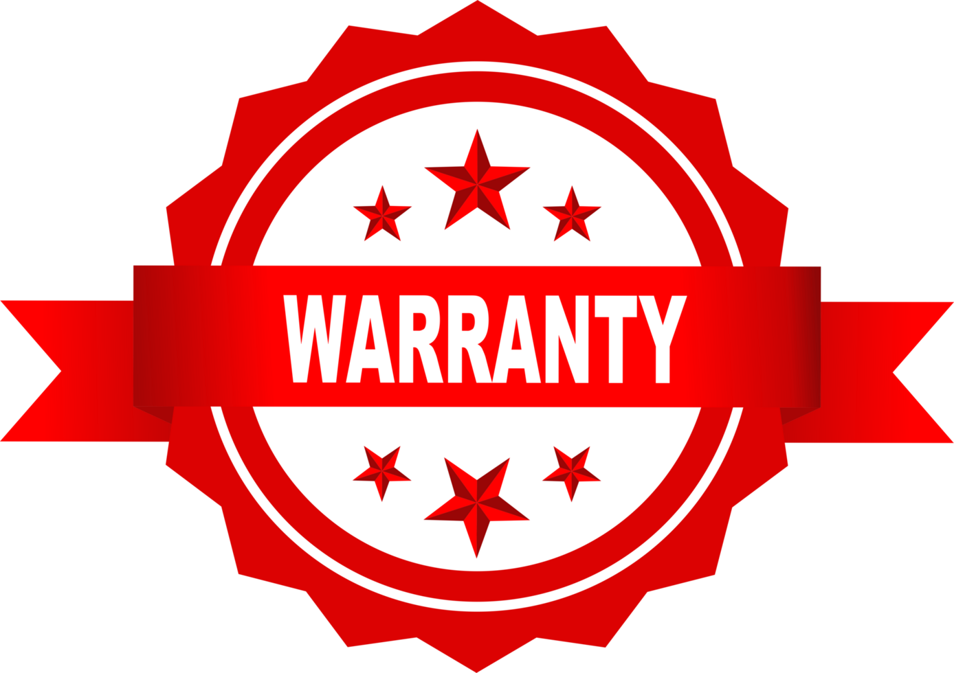 Warranty label icon symbol red white design transparent background png