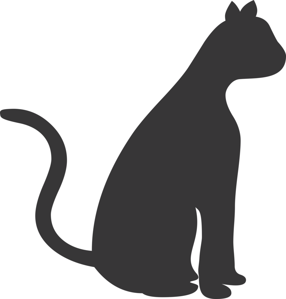 Black cat silhouette design transparent background png