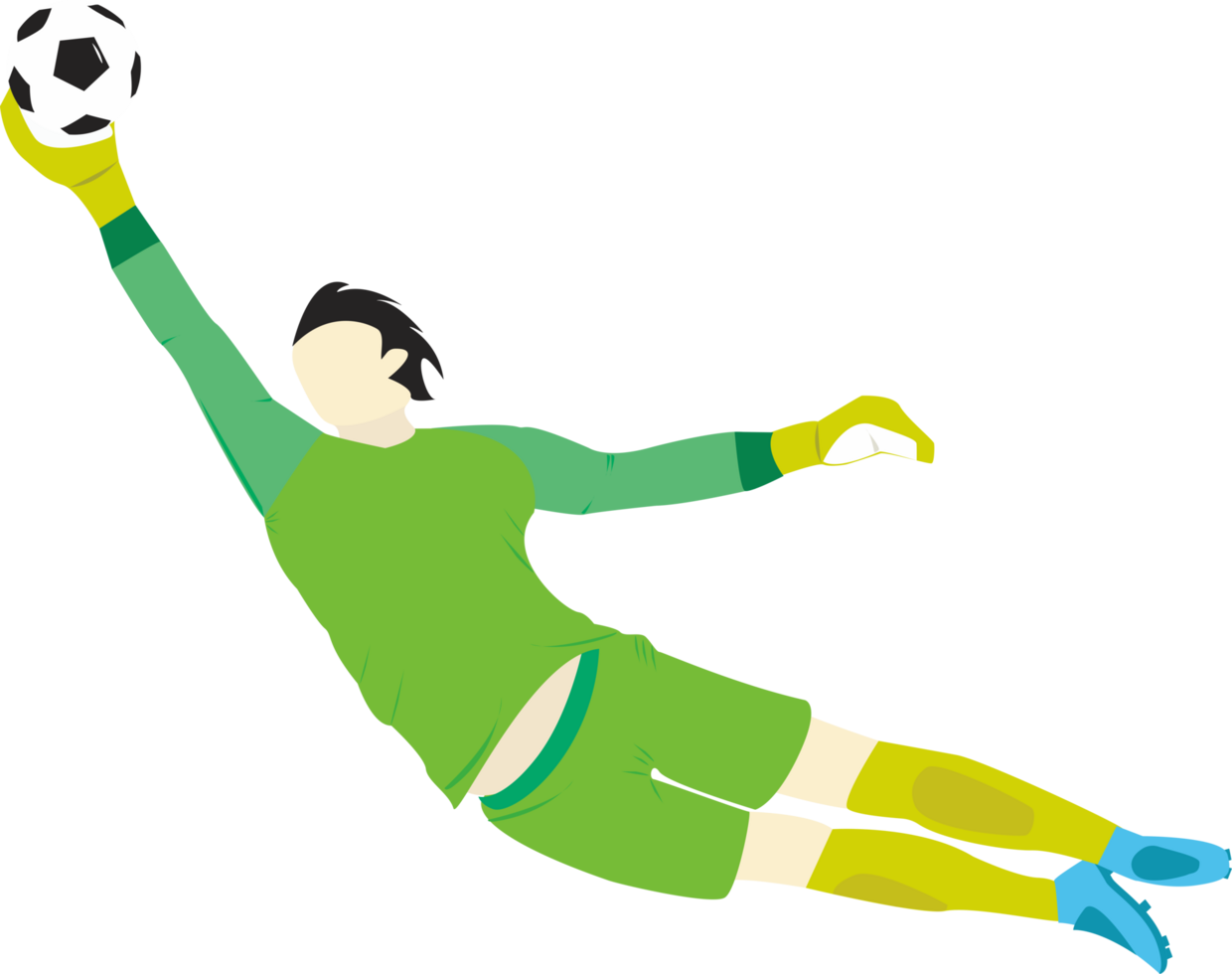 Goal keeper football player catching ball transparent background ...