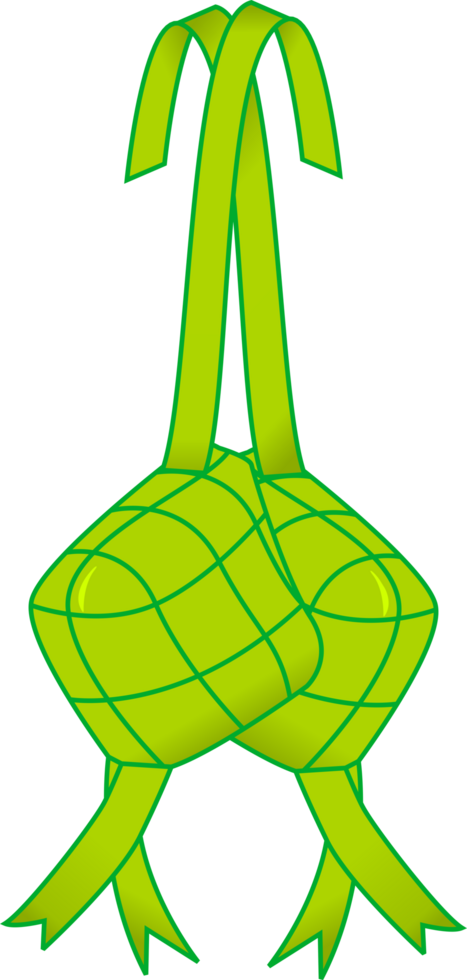 Ketupat icon symbol, ramadan icon green design transparent background png