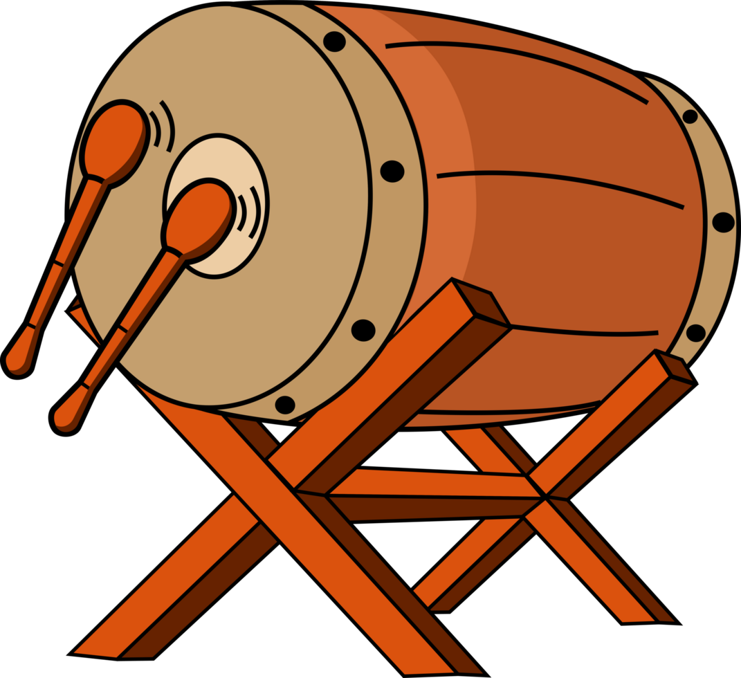 Bedug drum icon logo symbol sign, ramadan icon transparent background png