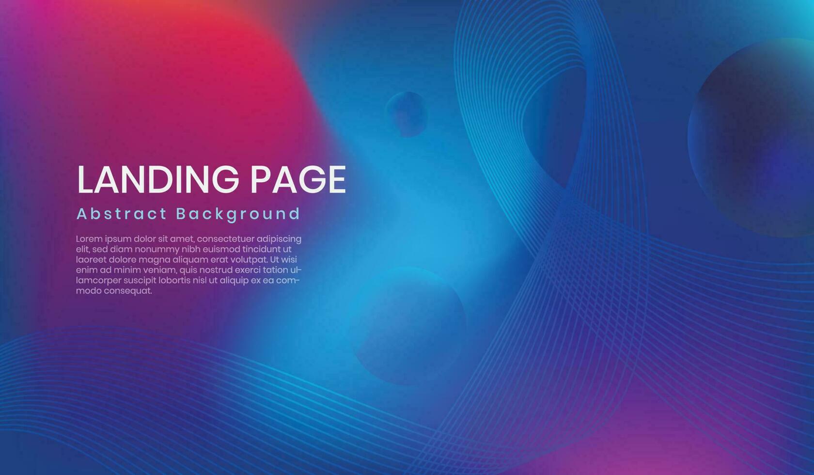 Landing page abstract background template vector illustration.