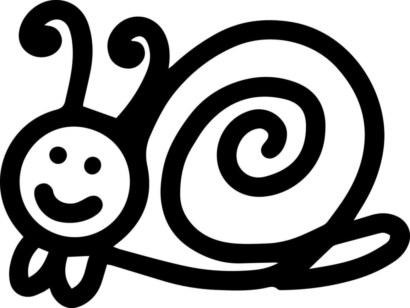 Snail in the doodle style vector