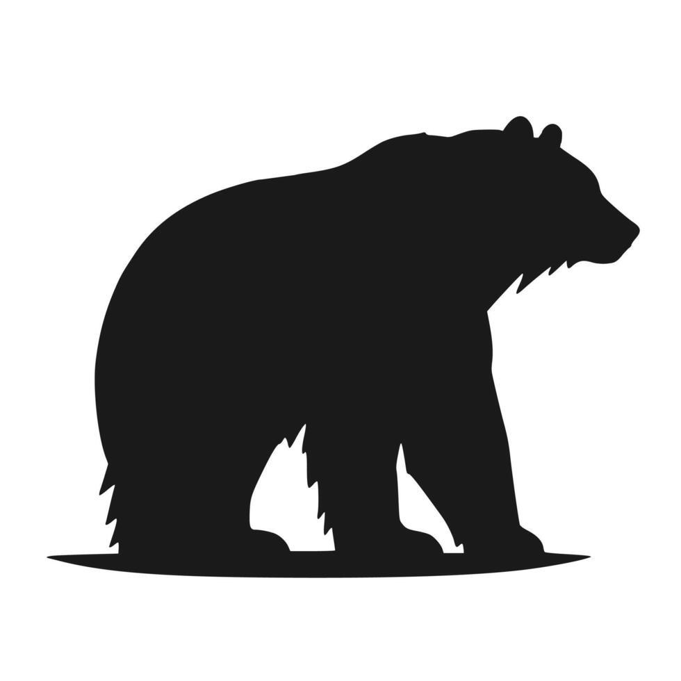 silueta de un oso aislado en blanco vector