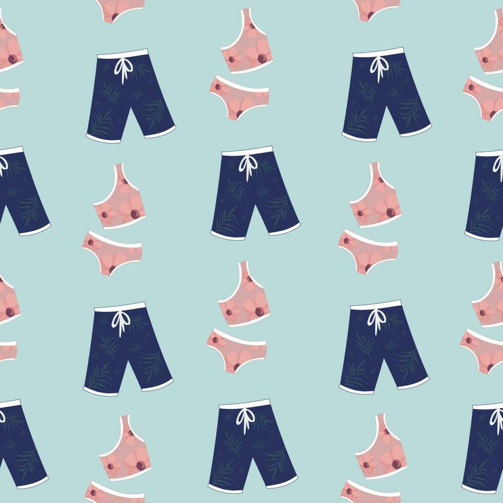 Tropical vacation concept. Pattern with summer elements vector