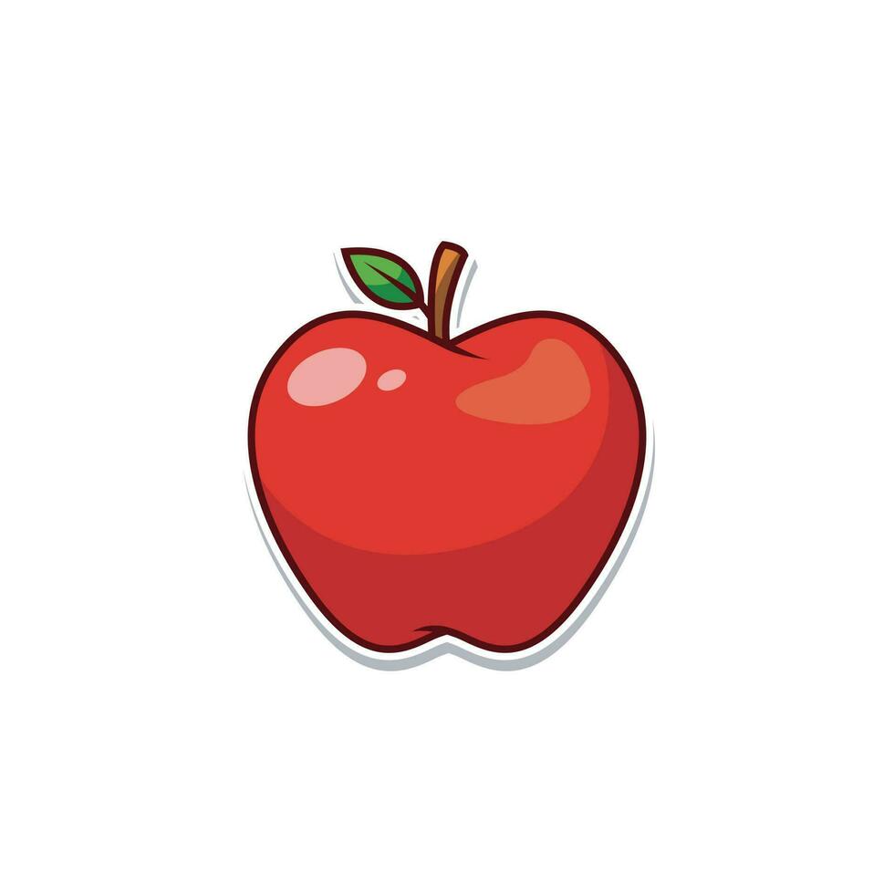 rojo manzana fruta, rojo manzana vector logo diseño.