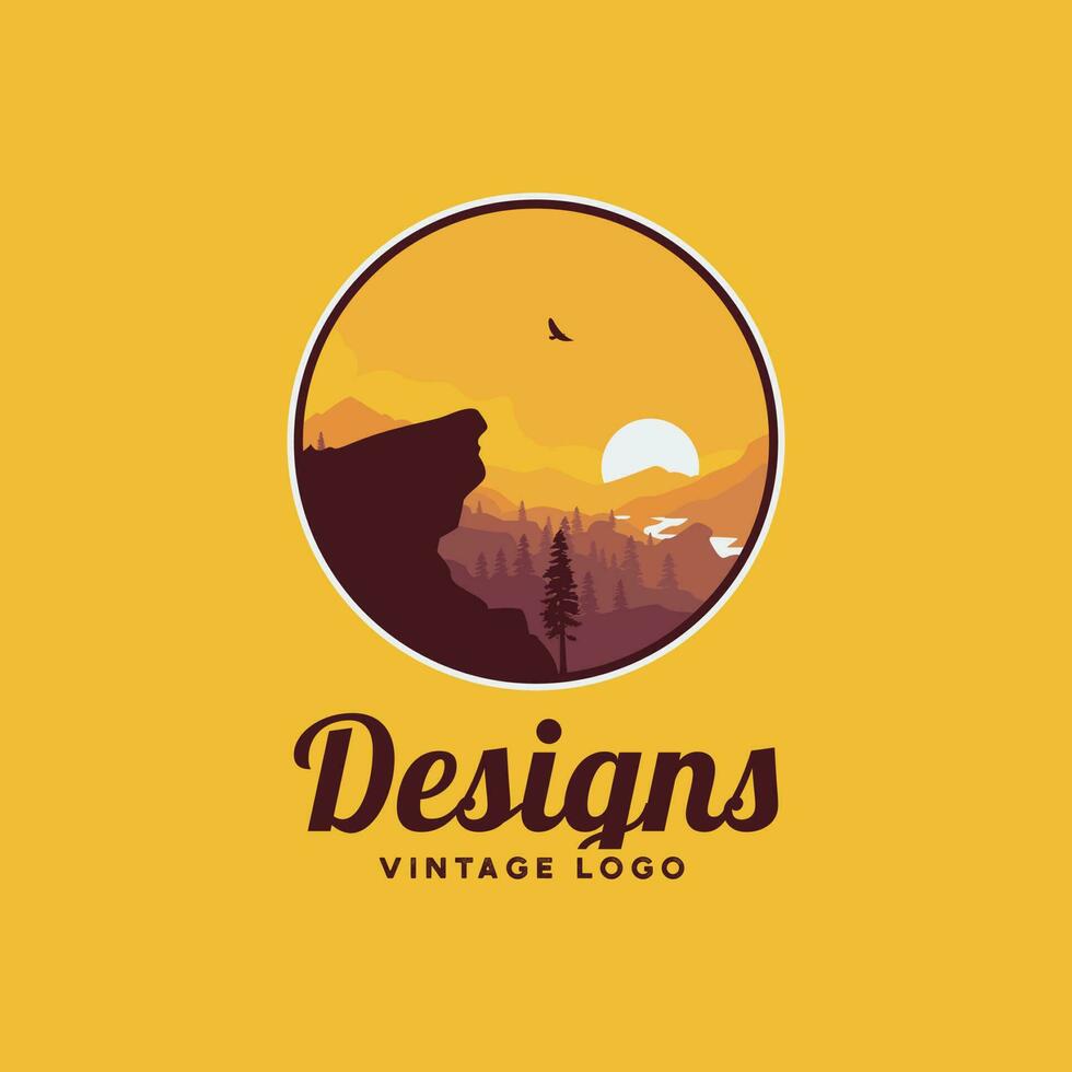 outdoor emblem illustration logo design. vector