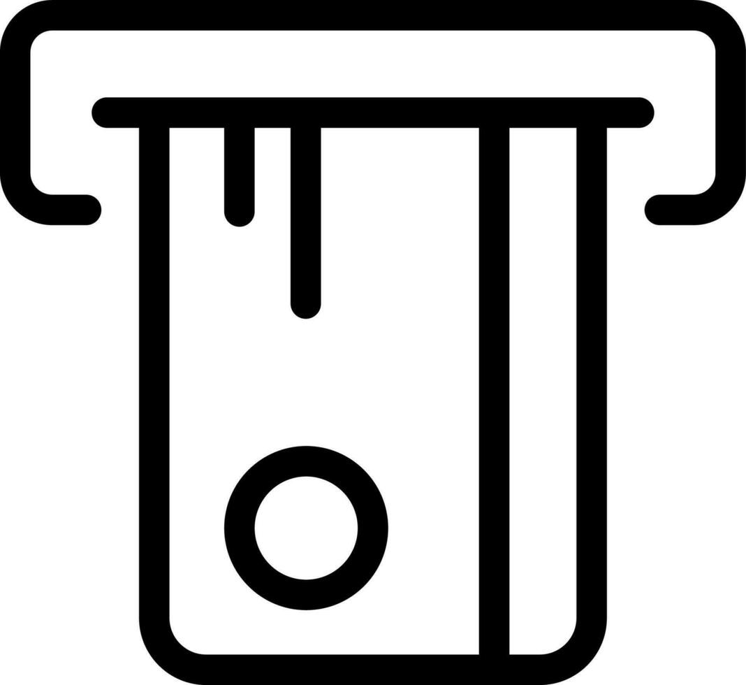 Insert Payment Card Icon in Black Line Art. vector