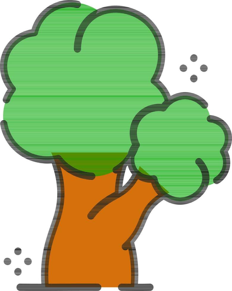 ilustración de árbol icono en verde y marrón color. vector
