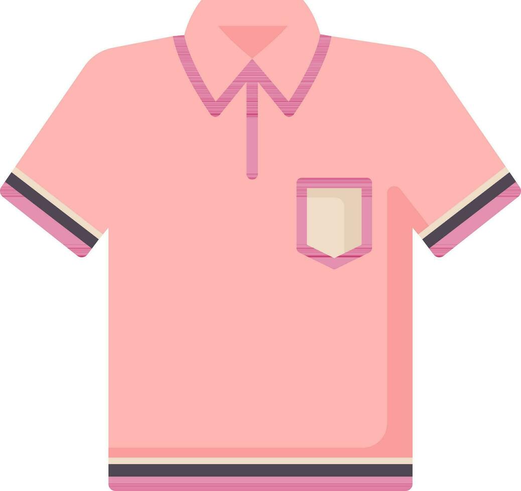 hermosa rosado camiseta icono en plano estilo. vector