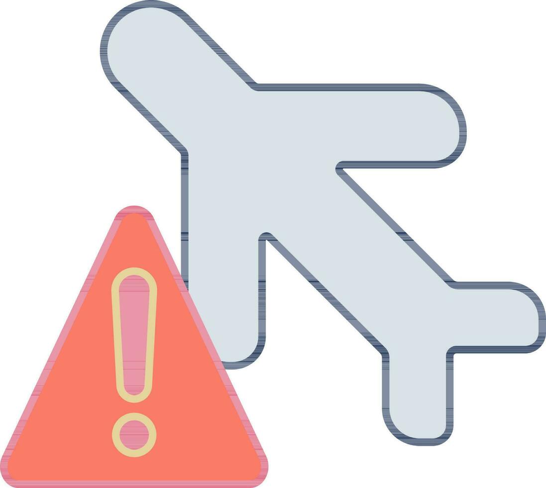 Warning Air Flight Icon in gray and orange color. vector