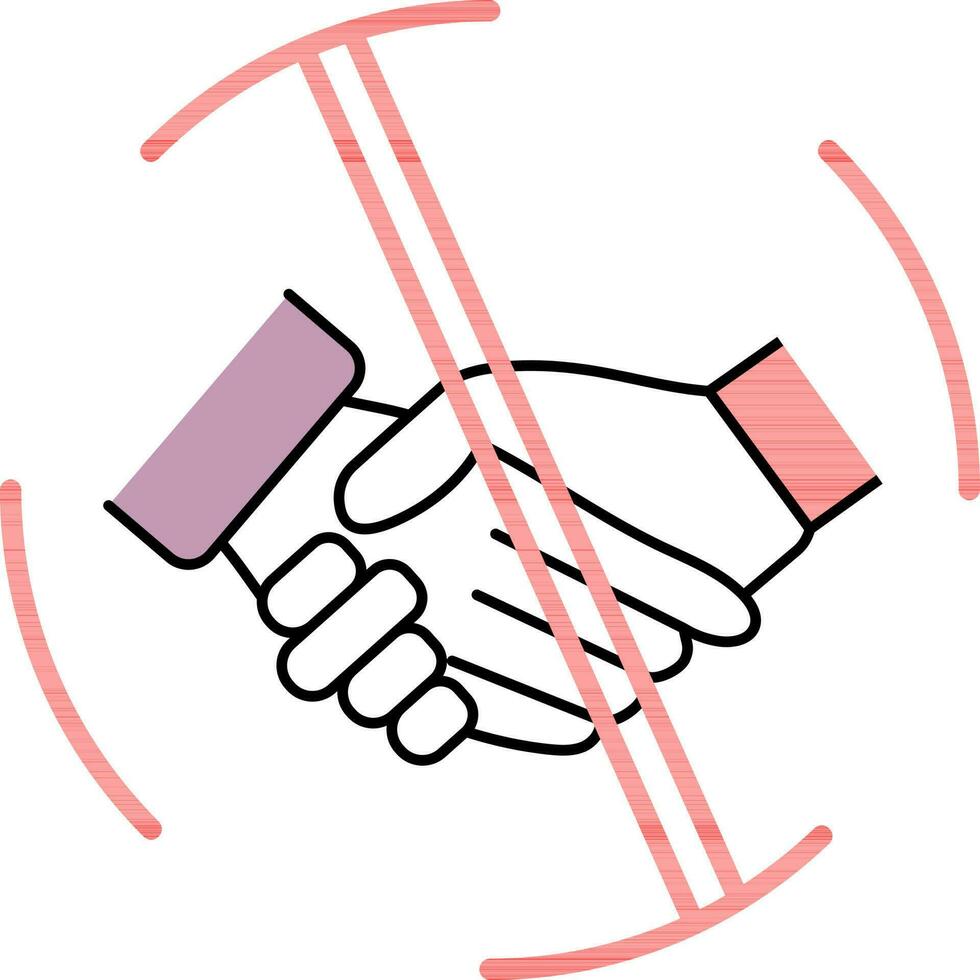 Flat style No hand shake icon or symbol. vector