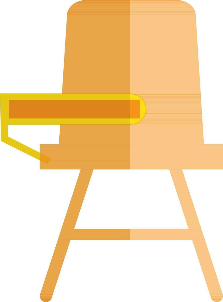 School desk chair icon with half shadow in illustration. vector