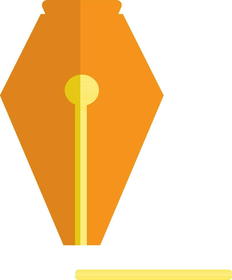 Fountain pen nib iconvwith half shadow in illustration. vector