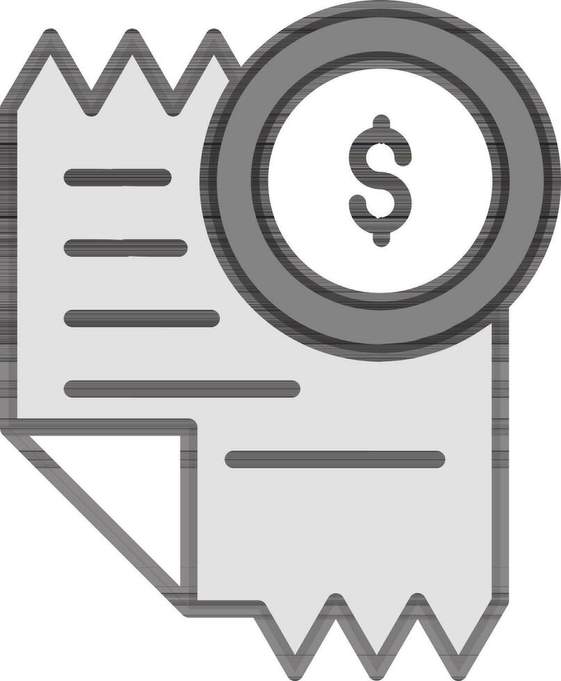 Flat Style Invoice Icon in Gray color. vector