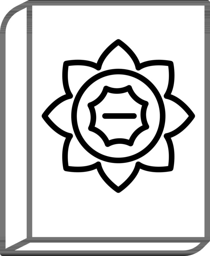Quran Book icon in black line art. vector