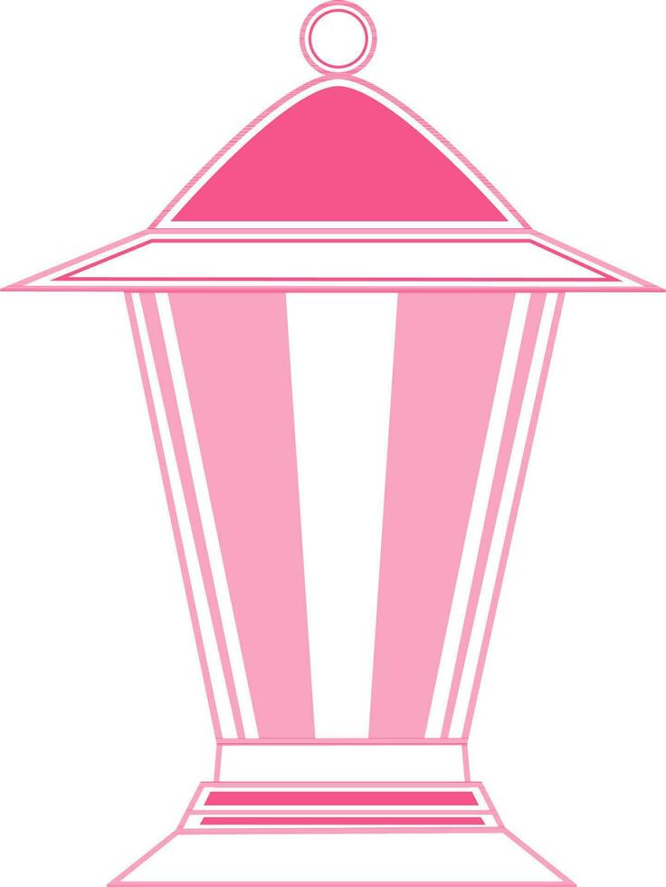 Flat style pink and white lantern design. vector