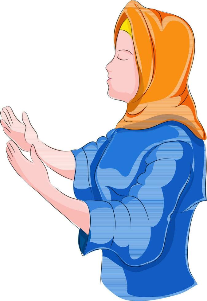 personaje de un religioso musulmán mujer. vector