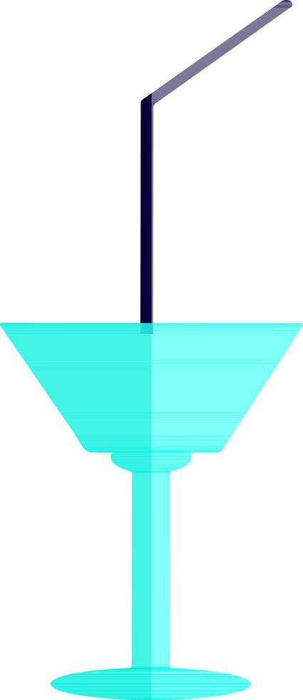 Cocktail glass icon with pipe for luxury concept. vector