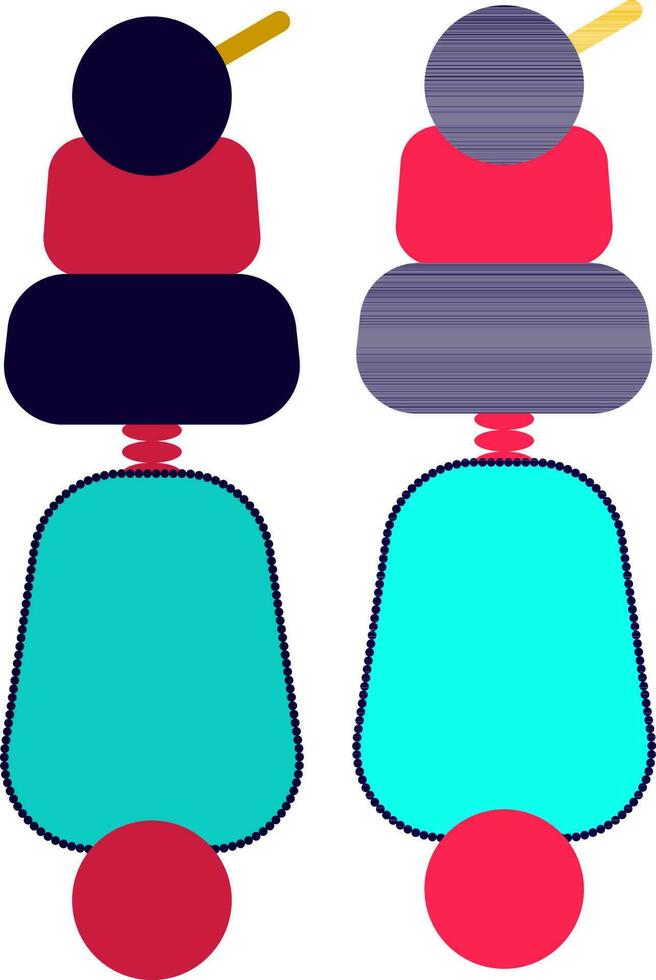 Pair of earring icon for luxury concept wtih half shadow. vector