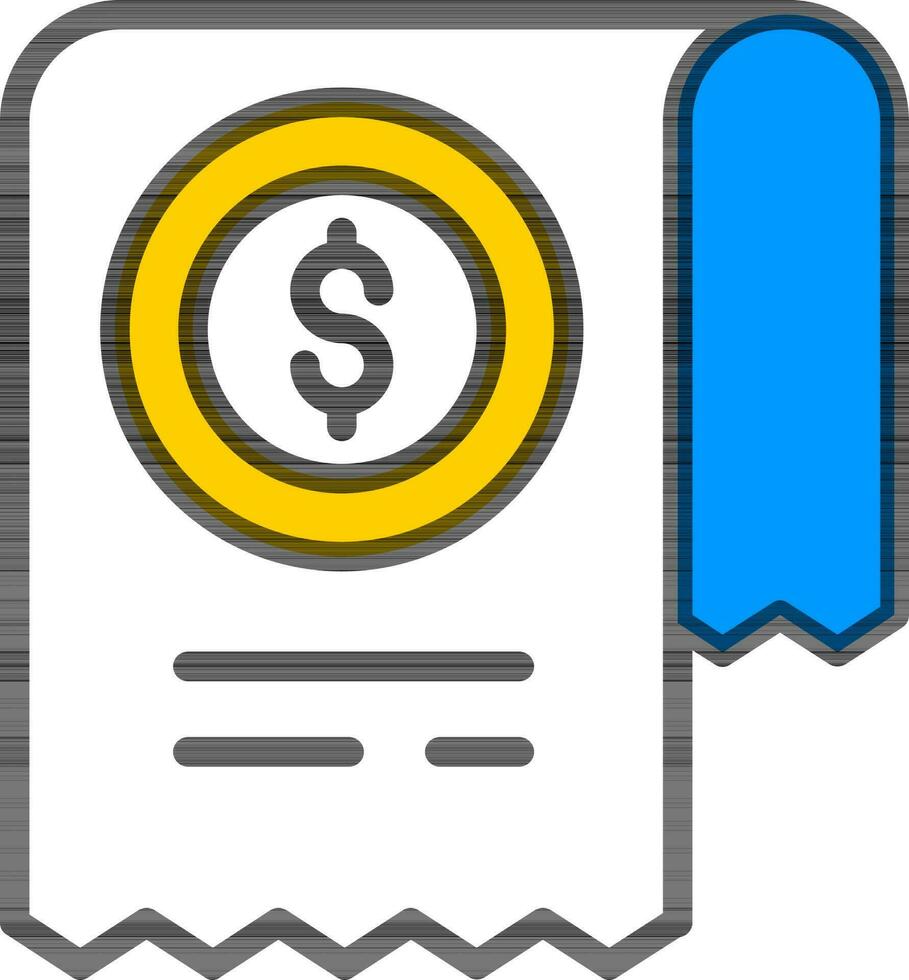 Colorful Invoice Icon in Flat Style. vector