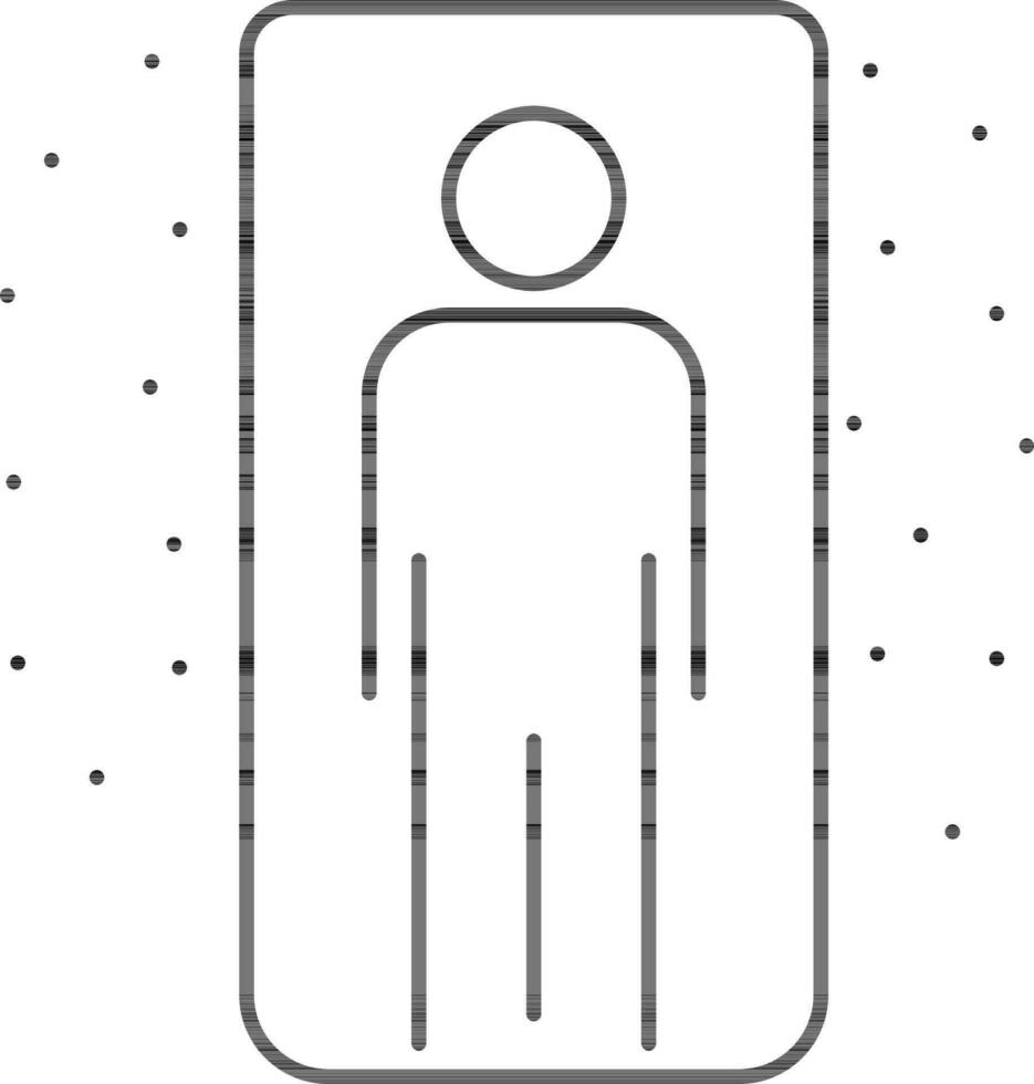 Thin line art Virus infection man in isolation icon. vector