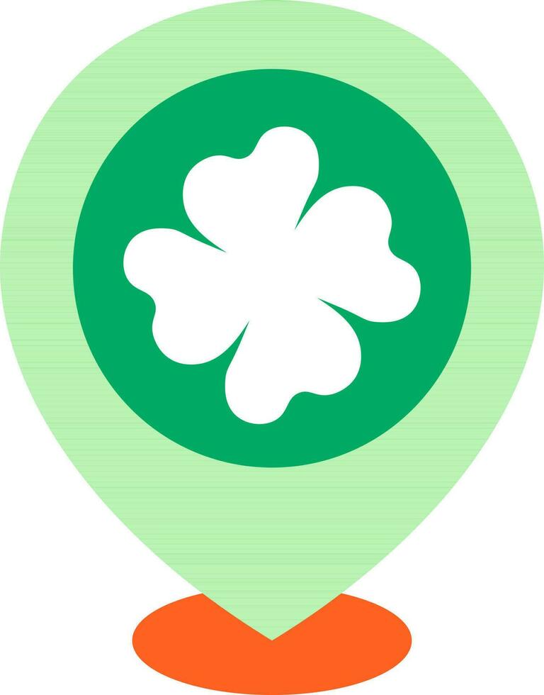 Patrick's Day celebration place location icon in green color. vector