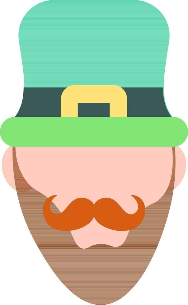 Vector illustration of Leprechaun man face icon.