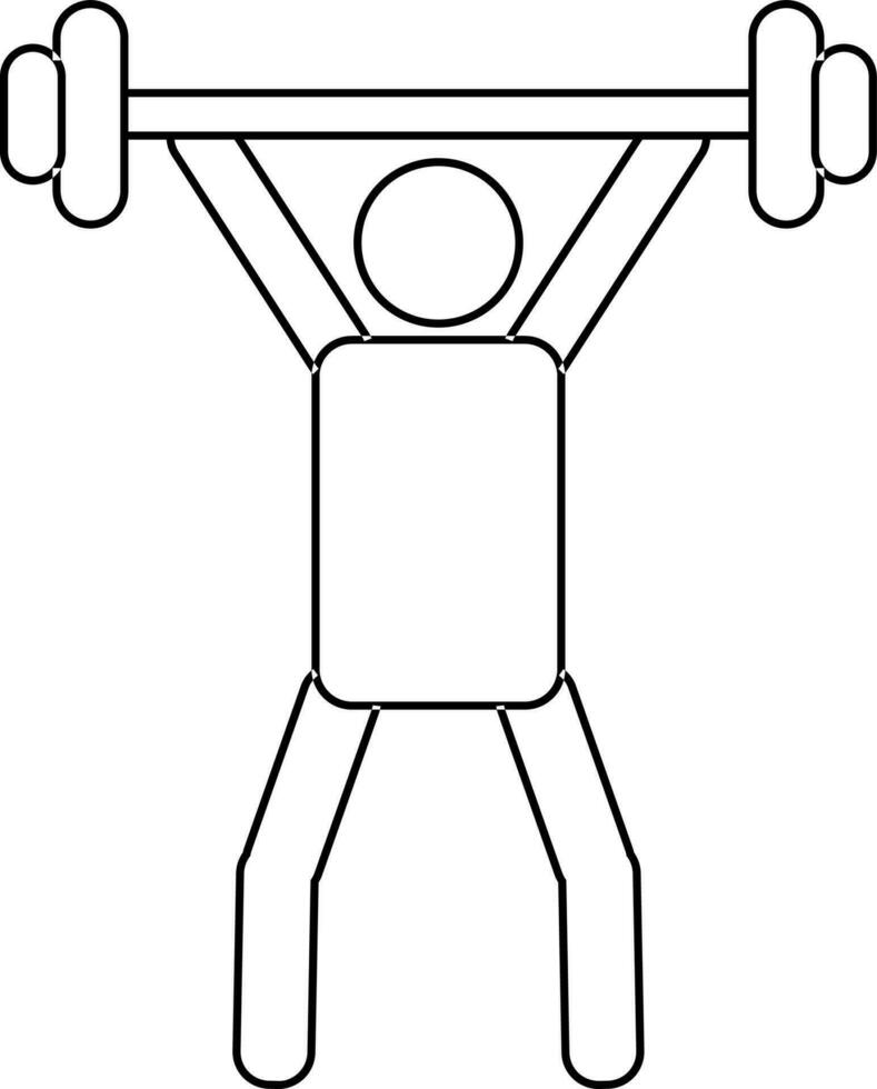 Weightlifting icon for olympic game in stroke. vector