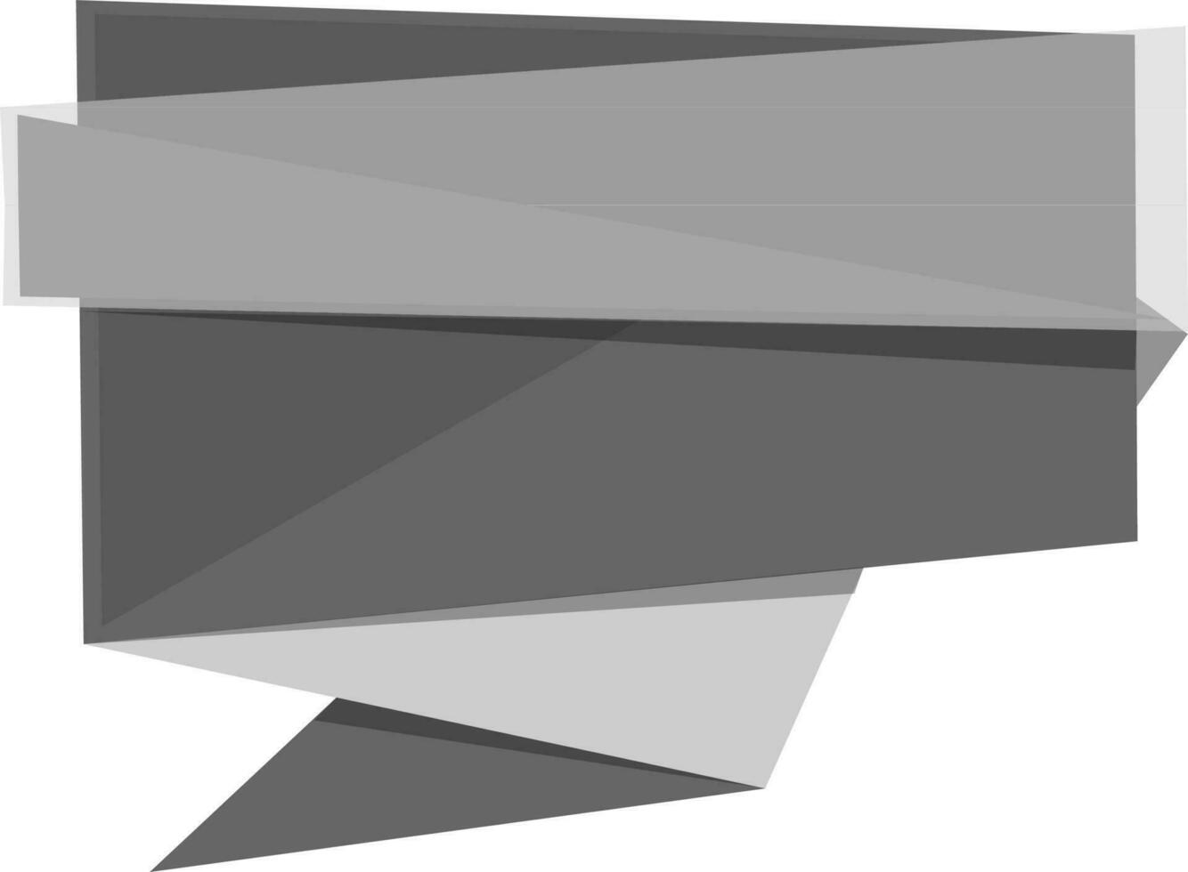 Illustration of a gray and black blank tag or ribbon. vector