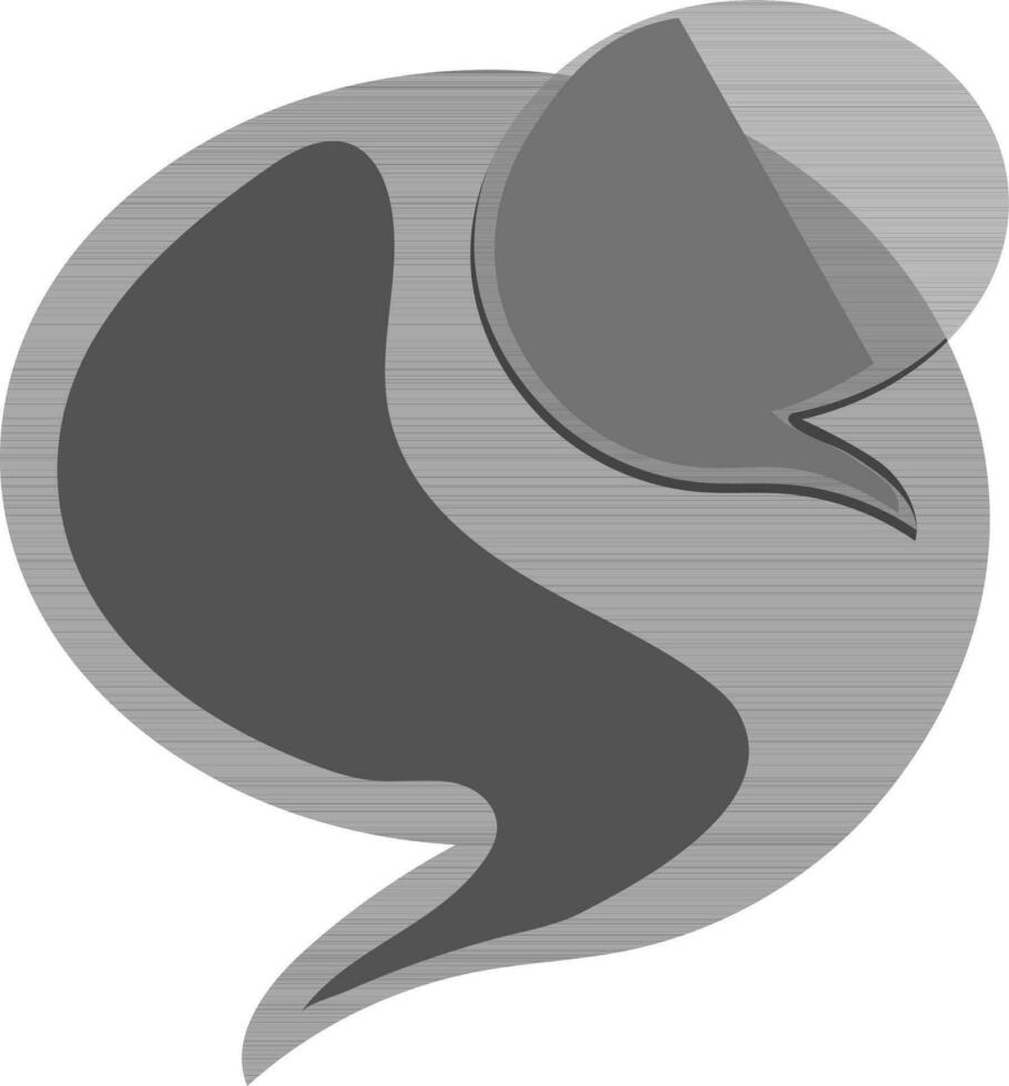 Black and gray speech bubble. vector