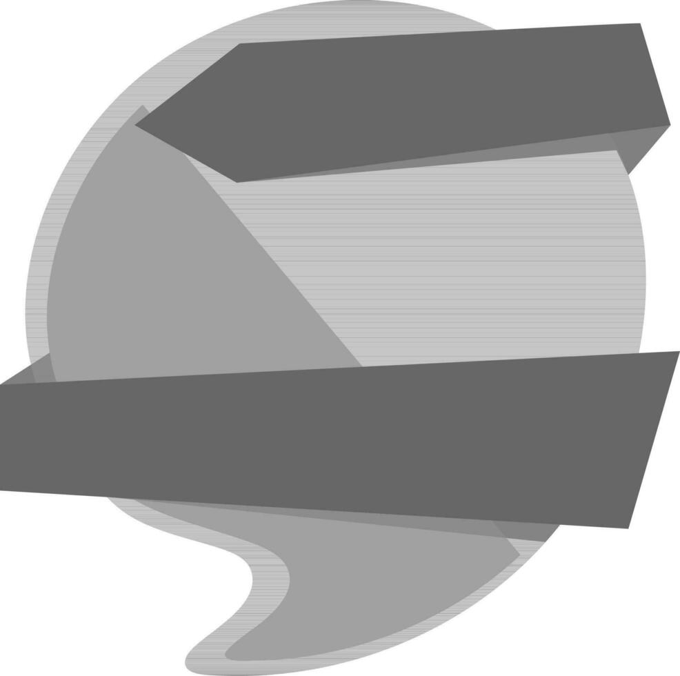 Gray and black ribbon with speech bubble. vector