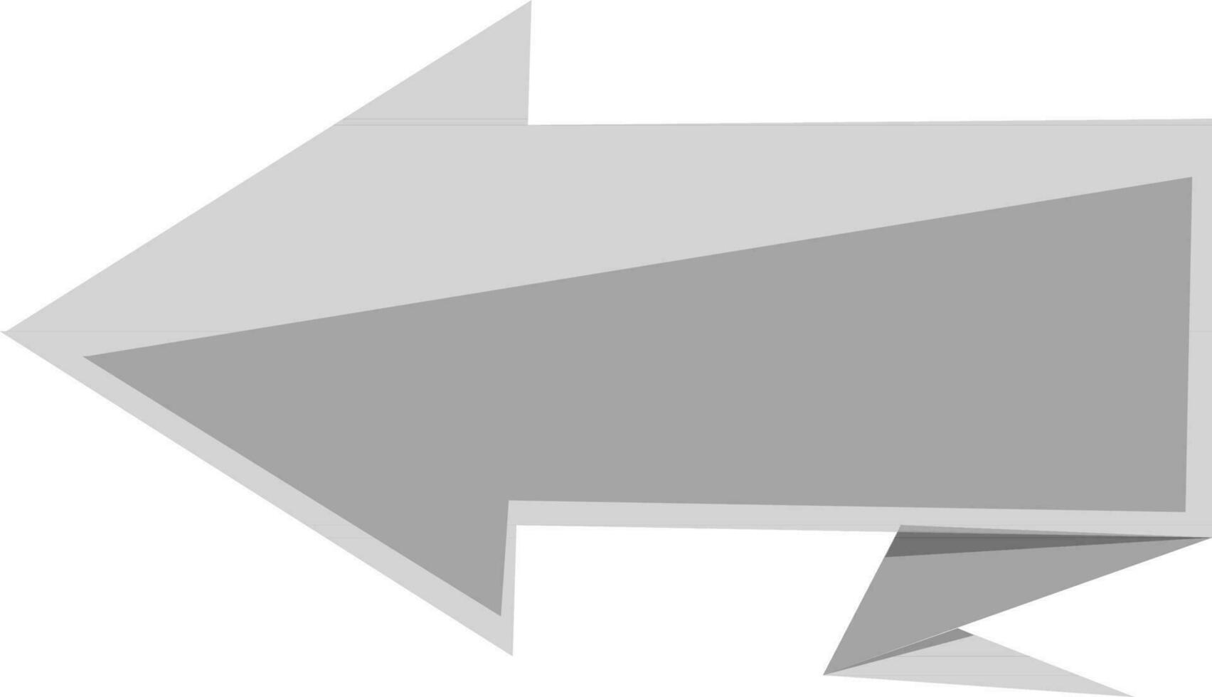 Arrow shape gray and black ribbon. vector