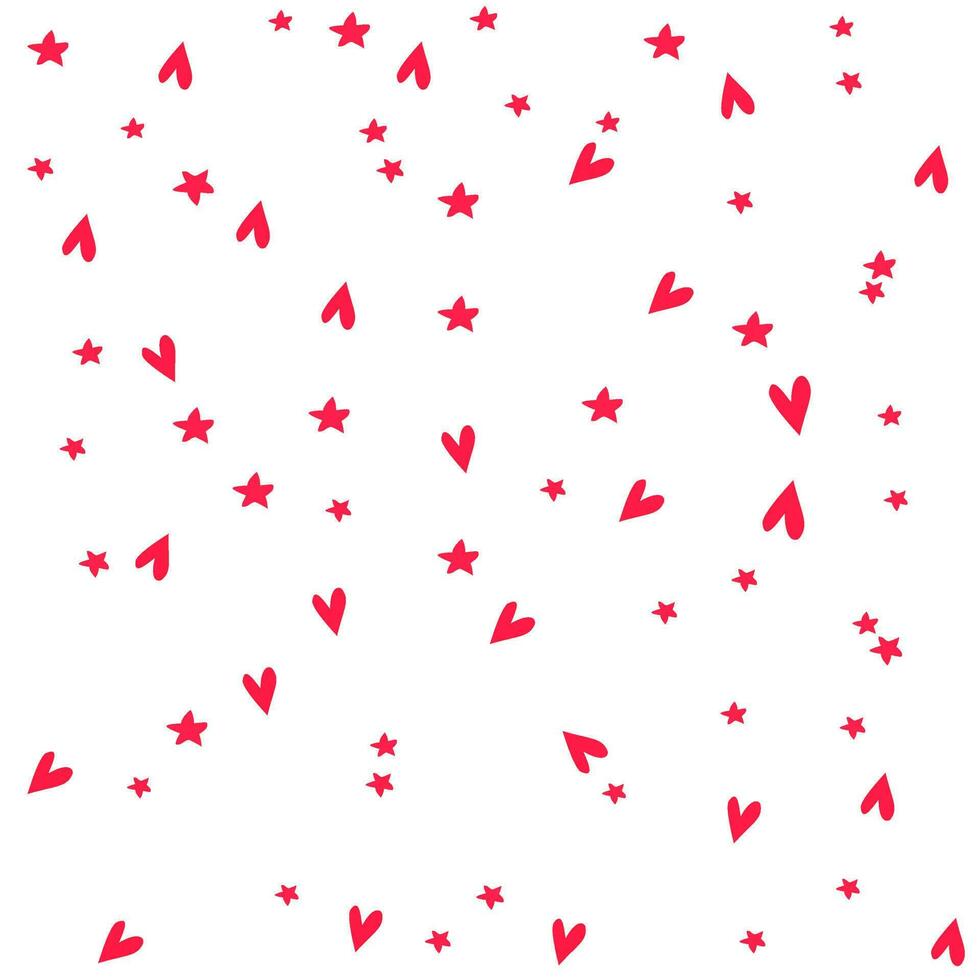 Hearts and Stars decorated seamless background. vector