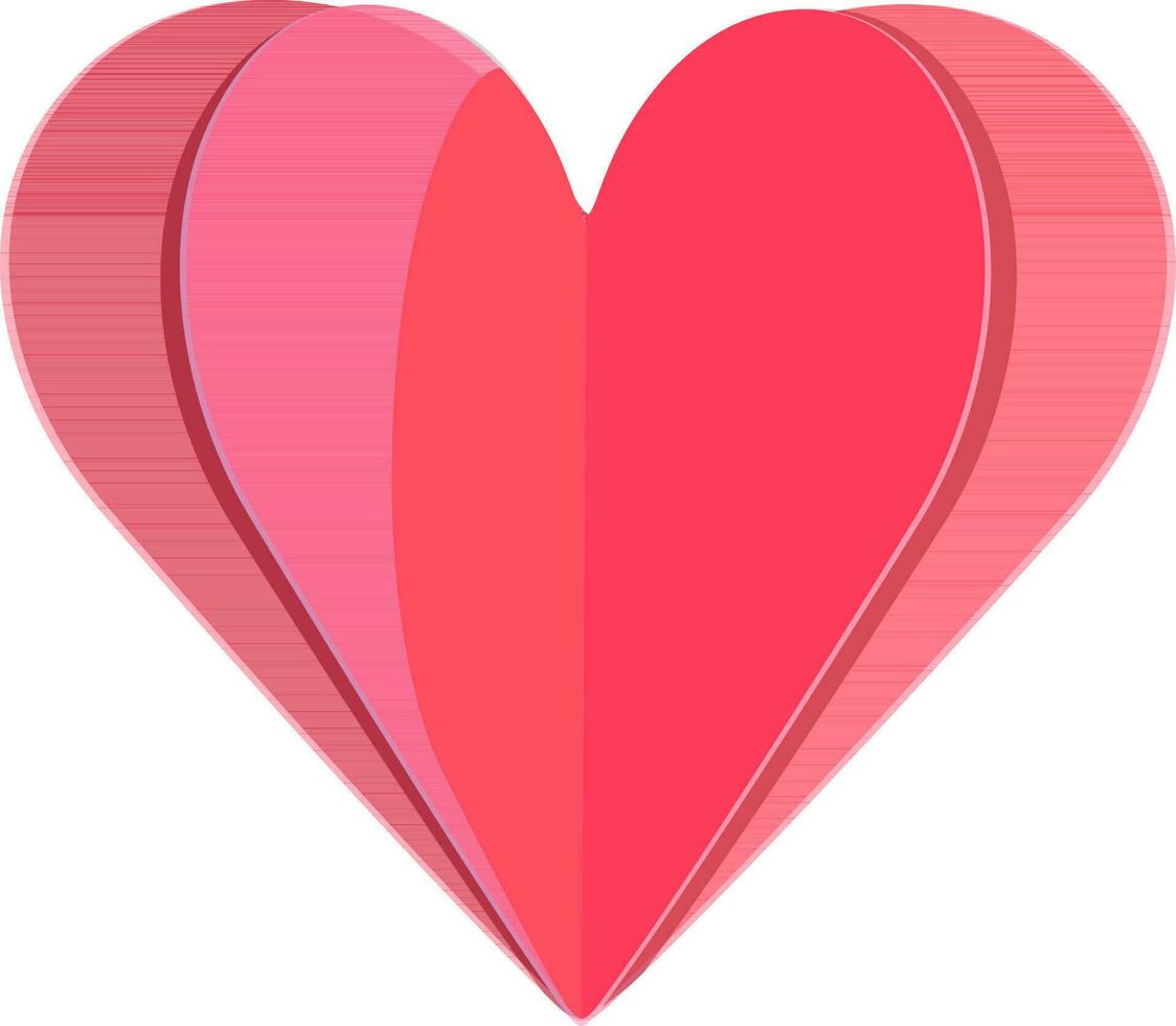 Creative pink paper cut out Heart design. vector