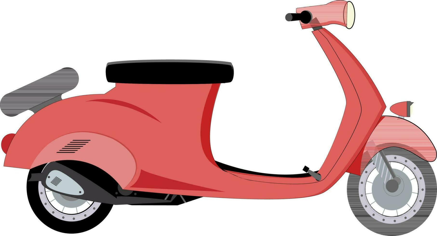 Retro flat icon of scooter. vector