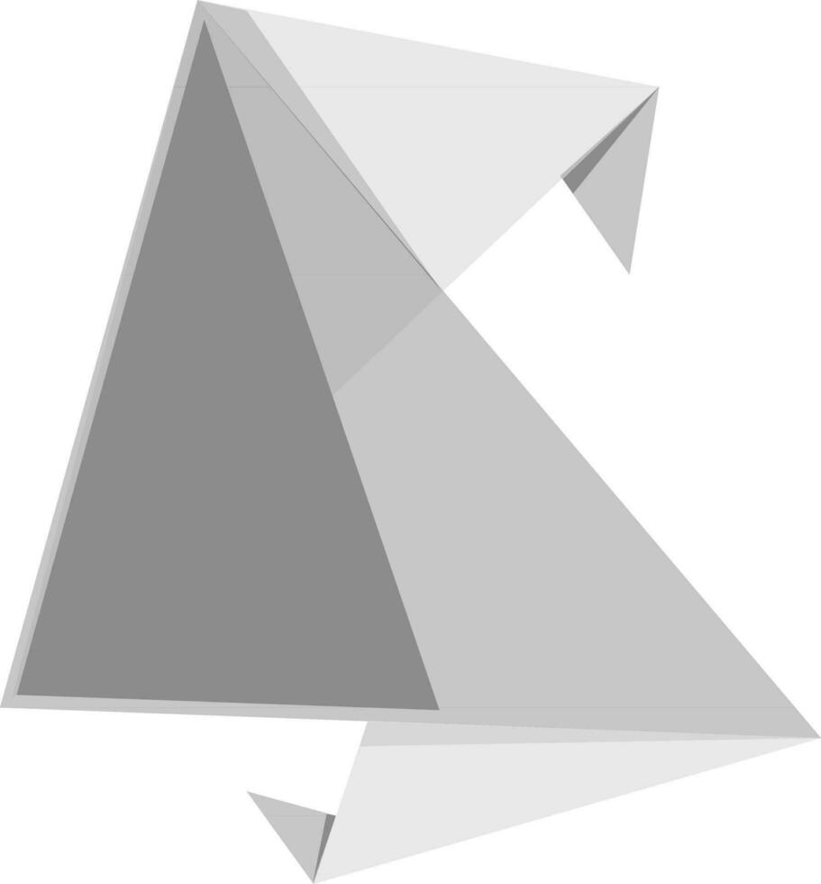 Gray triangle with black. vector