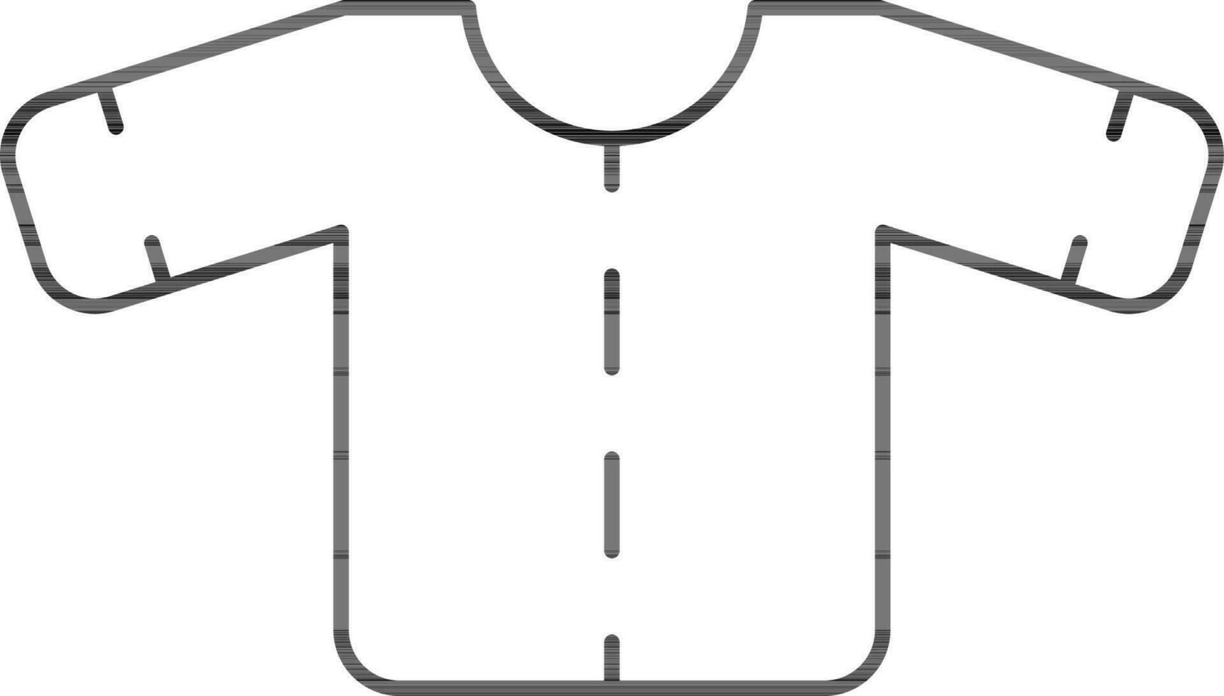 Stroke style of t-shirt icon in flat style. vector