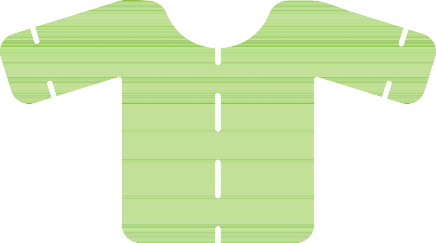 Green color of t-shirt icon in flat style. vector