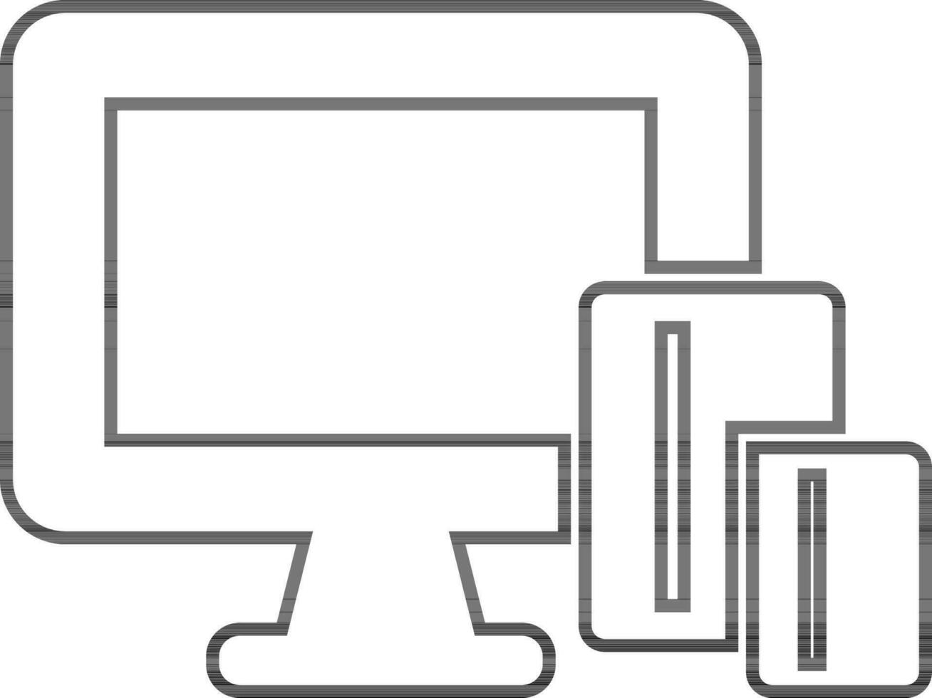 Illustration of desktop online payment with cards. vector