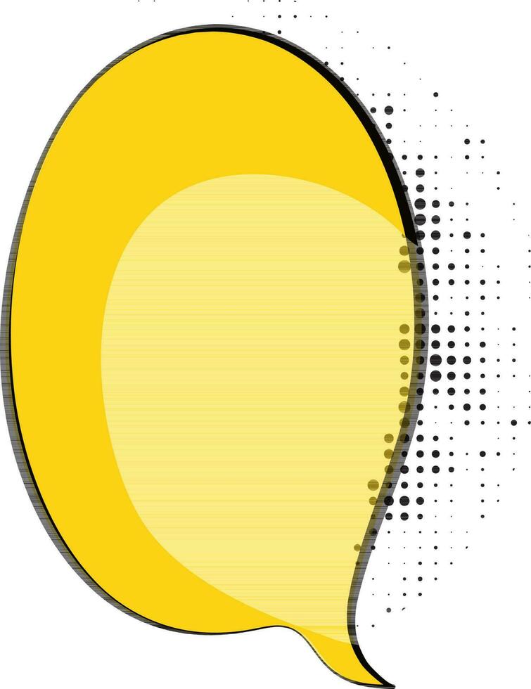 Empty yellow comic speech bubble in pop art style. vector