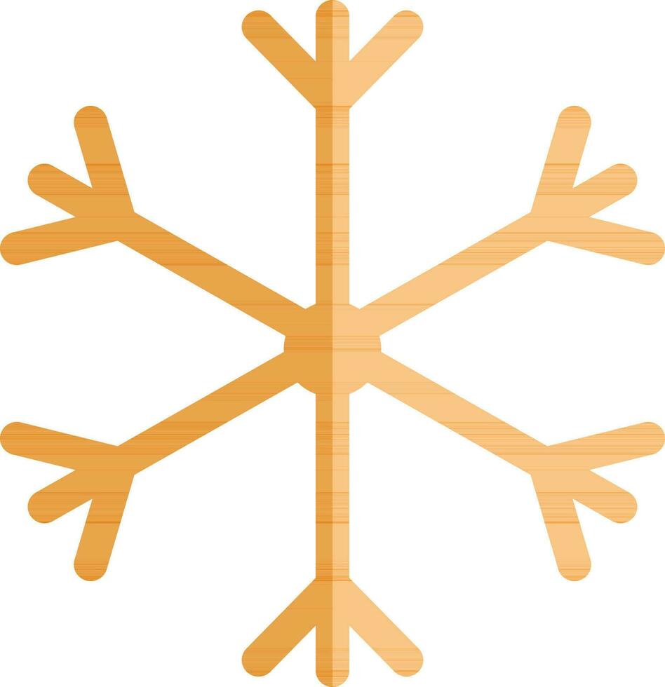Orange color of snowflake in spinner concept with out line. vector