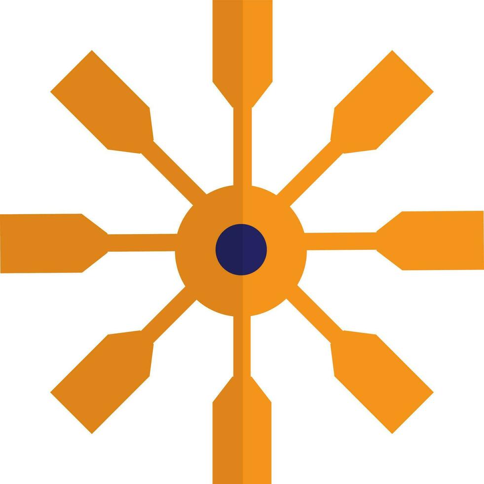 Orange color of spinner wheel gadget in half shadow. vector