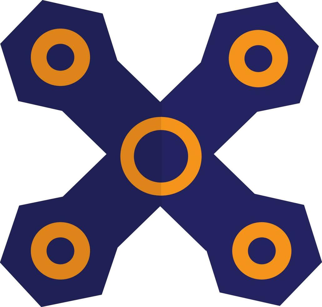 Illustration of four arms toy for stress relief in half shadow. vector