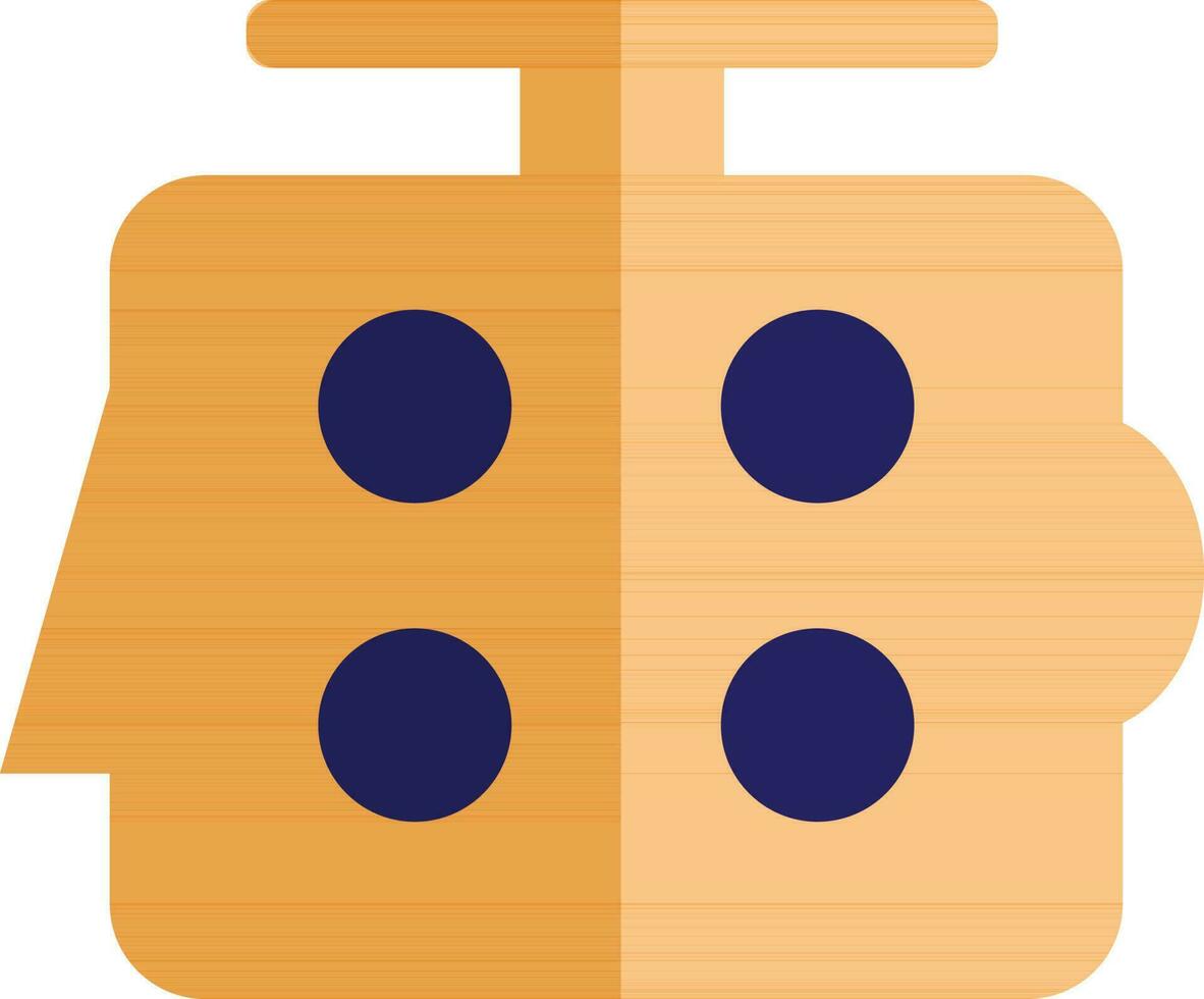 Half shadow style of 3d dies icon in illustration. vector