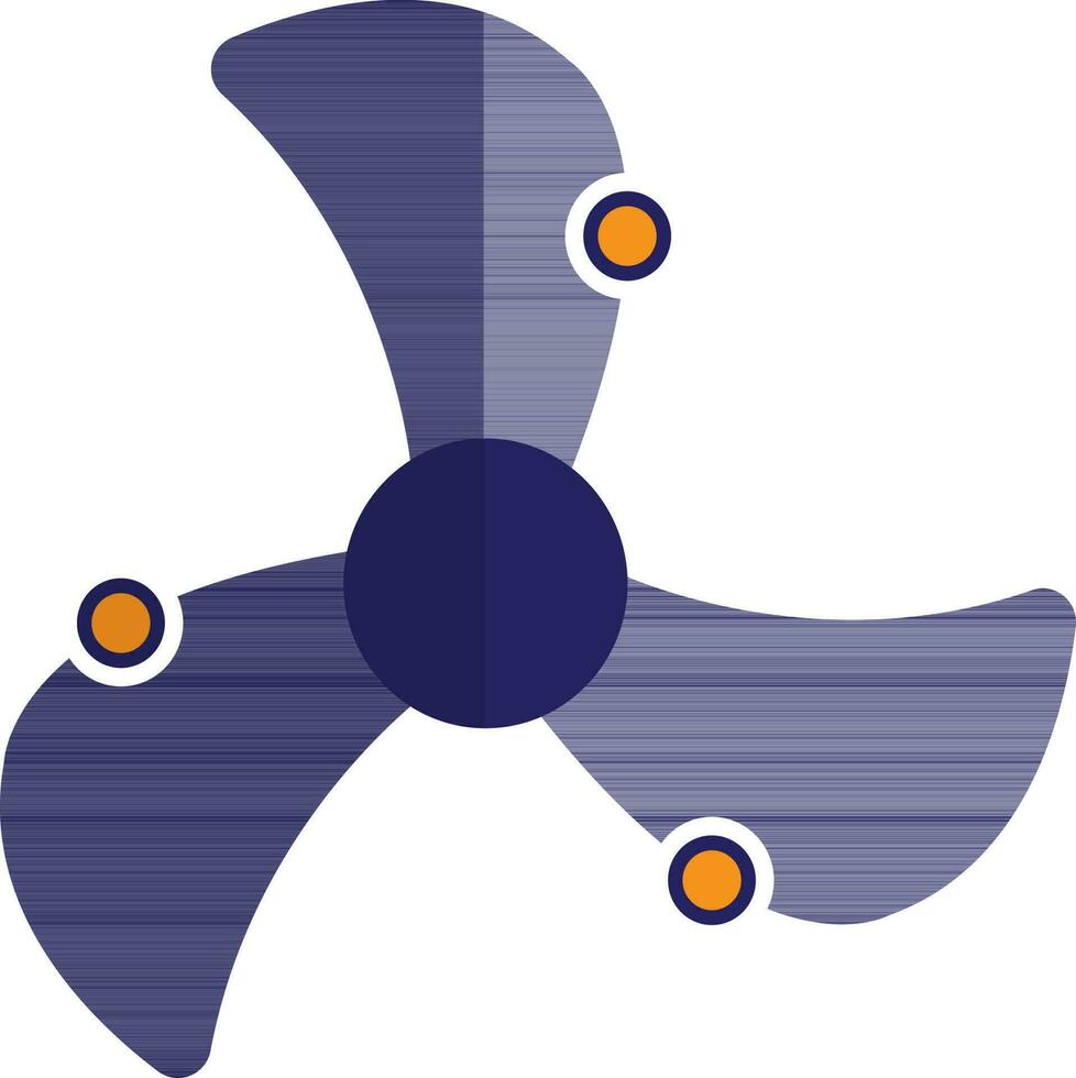 Blue color of three spinner set for air concept in half shadow. vector