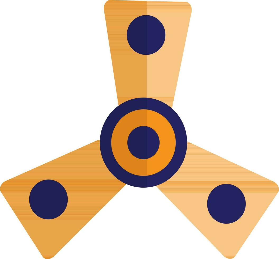 Illustration of three arms of spinner toy icon in half shadow. vector