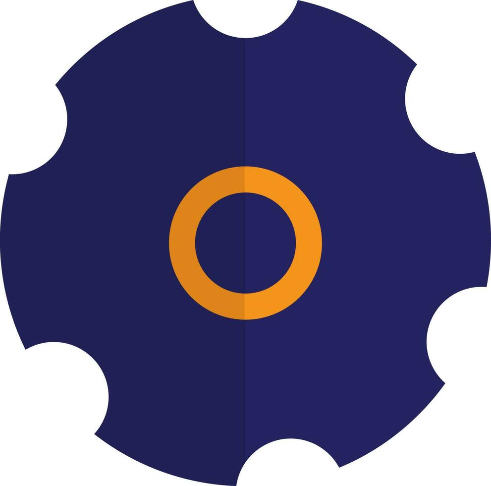 Blue color of spinner machine icon in half shadow. vector