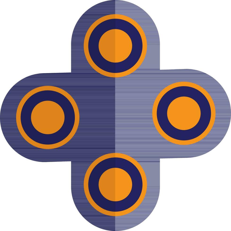 Four arms of spinner gadget in isolated in half shadow. vector